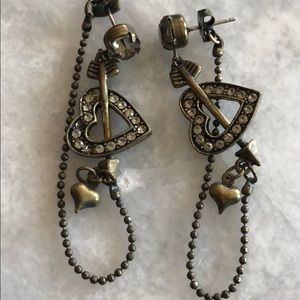Betsey Johnson Heart and Arrow earrings